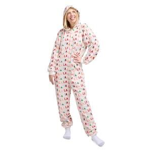 Merry Makings Fa La La Print Pajama for Humans, Small/Medium, Multi-Color